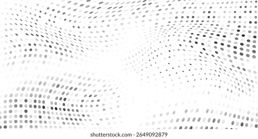 Textura de degradado de semitono punteado de malla de ilustración. Fondo de lunares en fuga moderno abstracto