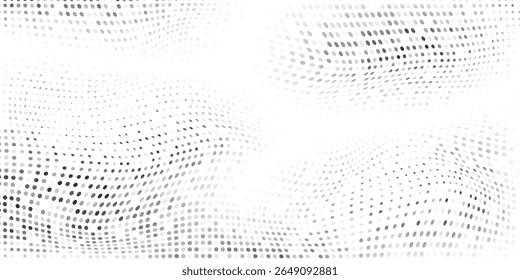 Textura de degradado de semitono punteado de malla de ilustración. Desvanecimiento de fondo de lunares arte simple abstracto moderno