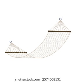 Illustration of a mesh hammock offering the perfect relaxation spot both outdoors and indoors for quiet lounging or peaceful sleep at any time.