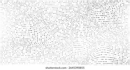 Illustration mesh the rectangle dotted halftone gradient texture. Vanishing polka dot abstract simple