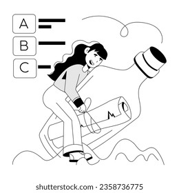 An illustration of message bottle in hand drawn style 