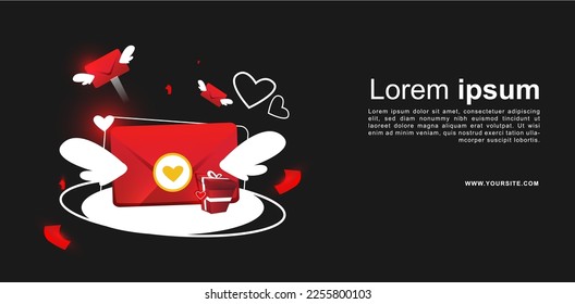 Illustration eines Buchstabens in Rot und Flachformat