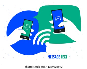 illustration of a message sending - Modern message text illustration	

