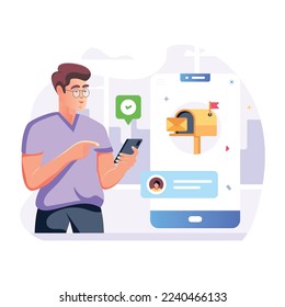 Ilustración del mensaje enviado vector plano 