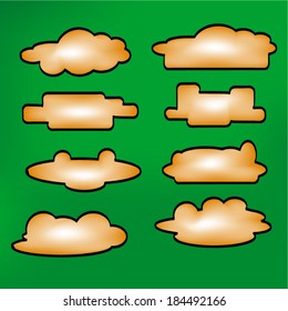 Illustration messages in the form of clouds. Icon set. Vector. 