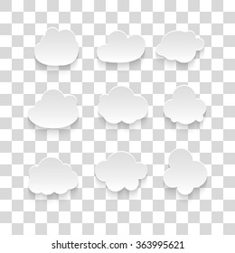 Illustration messages in the form of clouds. Icon set. Speech bubbles Vector.