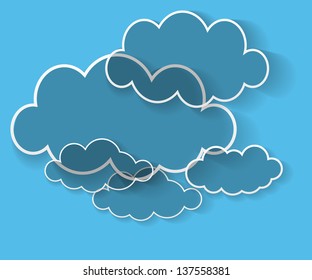 Illustration messages in the form of clouds. Vector.