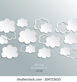 Illustration messages in the form of clouds. Vector.