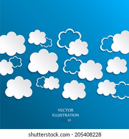 Illustration messages in the form of clouds. Vector.
