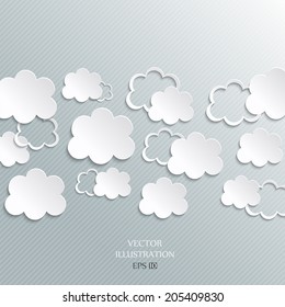 Illustration messages in the form of clouds. Vector.