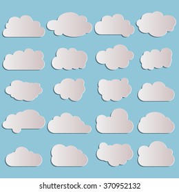 Illustration messages in the form of clouds. Vector.