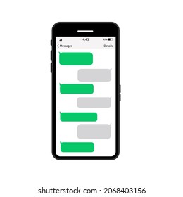 ilustración de mensajes en un smartphone, chat, mensajes, vector