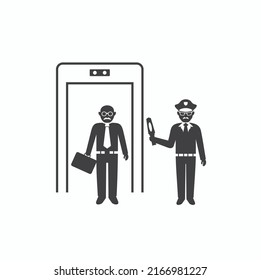 Illustration Of Metal Detector Security, Vector Art.