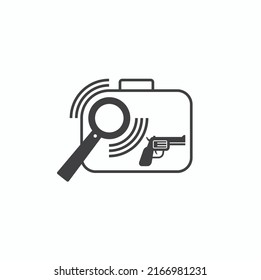 illustration of metal detector security, vector art.