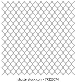 Illustration of a metal mesh netting. Vector.