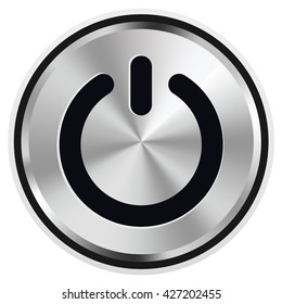 an illustration of a metal power button