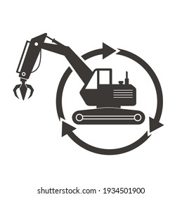 illustration of metal scrab machine, metal recycle tool.