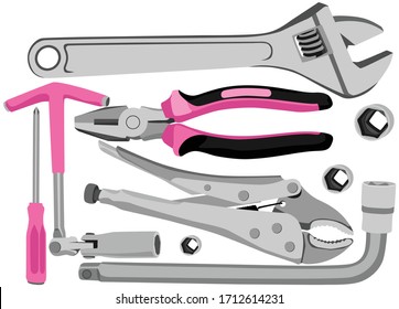 illustration metal set hand tools