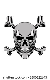 illustration of metal skull logo template