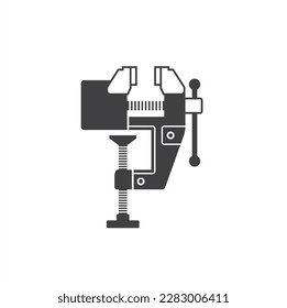 illustration of metal table vise clamp, vector art.