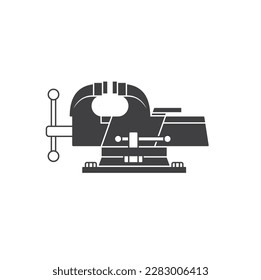 illustration of metal table vise clamp, vector art.