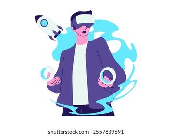 Illustration of an Metaverse Virtual Reality