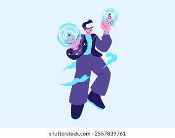Illustration of an Metaverse Virtual Reality
