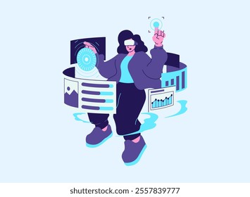 Illustration of an Metaverse Virtual Reality