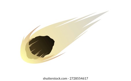 Illustration of meteor or comet isolated on white background