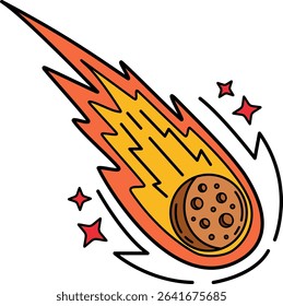 illustration of a meteorite is falling