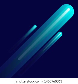 Illustration of a meteoroid falling in a high speed dark blue sky background, suitable for stellar related info graphic