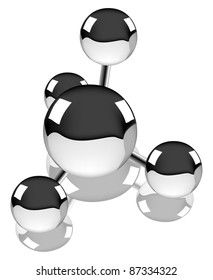 illustration with methane molecule on white background