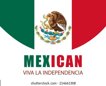 Illustration of Mexican flag background for Independence Day Of Mexico