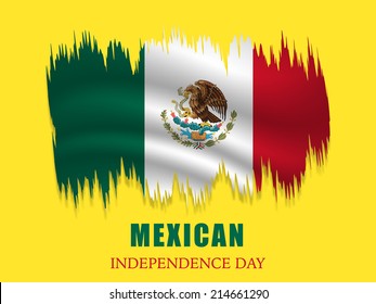 Illustration of Mexican flag for Independence Day Of Mexico