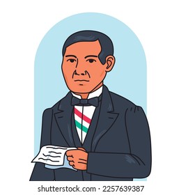 Illustration of Mexican President Benito Juárez