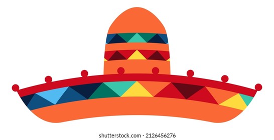 Illustration of mexican sombrero. Ethnic image in native style.