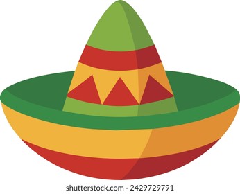 Illustration of a mexican sombrero hat on white background
