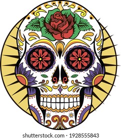 illustration of a Mexican-style skull