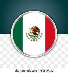 illustration of mexico flag with isolated transparent background