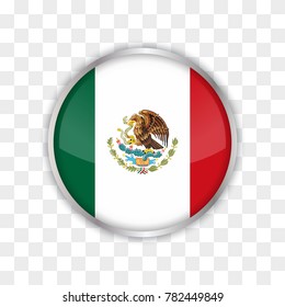 illustration of mexico flag with isolated transparent background