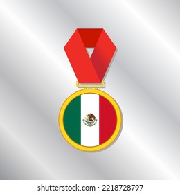Illustration of Mexico flag Template