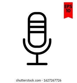 illustration of mic flat icon