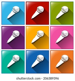 Illustration of the mic icons on a white background