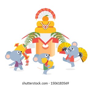 Illustration of mice celebrating in front of offered cheese