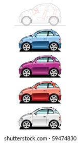 illustration of  microcar (Simple gradients only - no gradient mesh.)