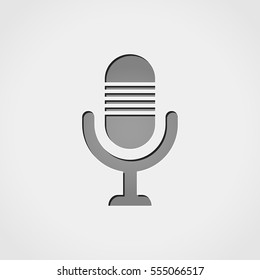 Illustration of microphone grey icon