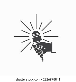 ilustración de micrófono y luz, arte vectorial.
