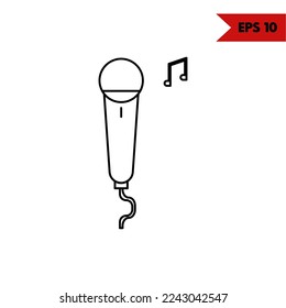 illustration of microphone line icon
