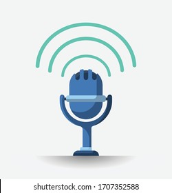 Ilustración de un micrófono o canto. Vector. Gráfico.