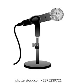 It is an illustration of microphone stand,dynamic microphone.